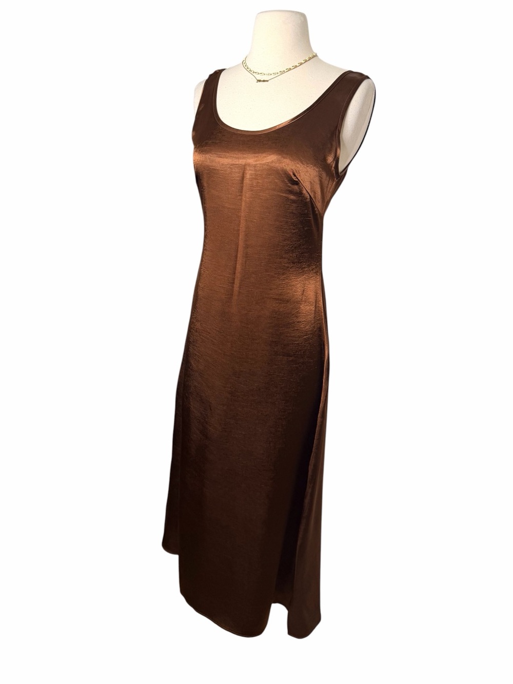 VINTAGE Satin Midi Slip Dress. - Picture 3 of 7